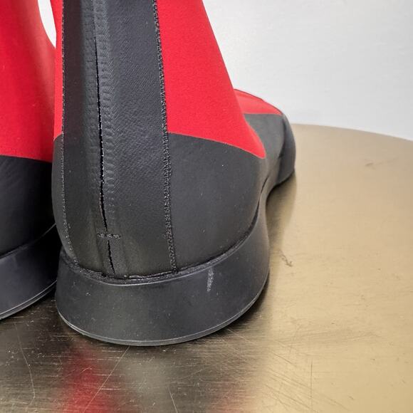 The Row Red Scuba Neoprene Bicolor Zip Ankle Sock Boot Shoes Size 36 Modern - Picture 6 of 10